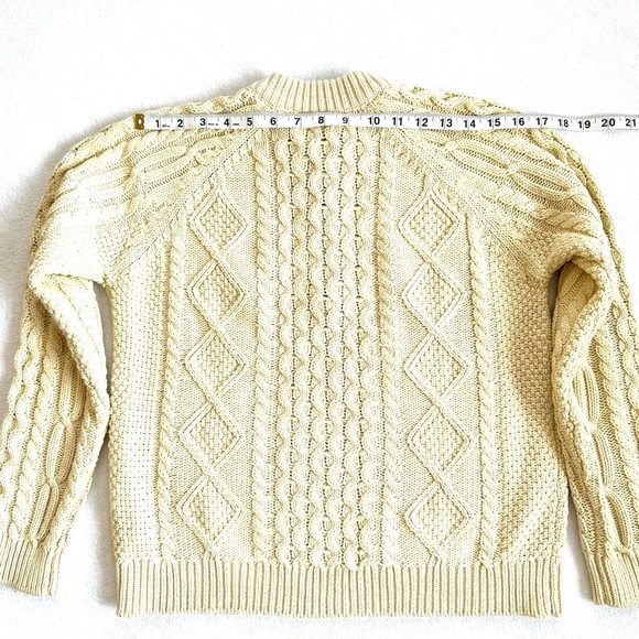 LL BEAN 1/4 ZIP CABLE KNIT COZY COMFY SWEATER IN CREAM. 14/16 Y. Women Sz S 4/6 - Picture 9 of 10